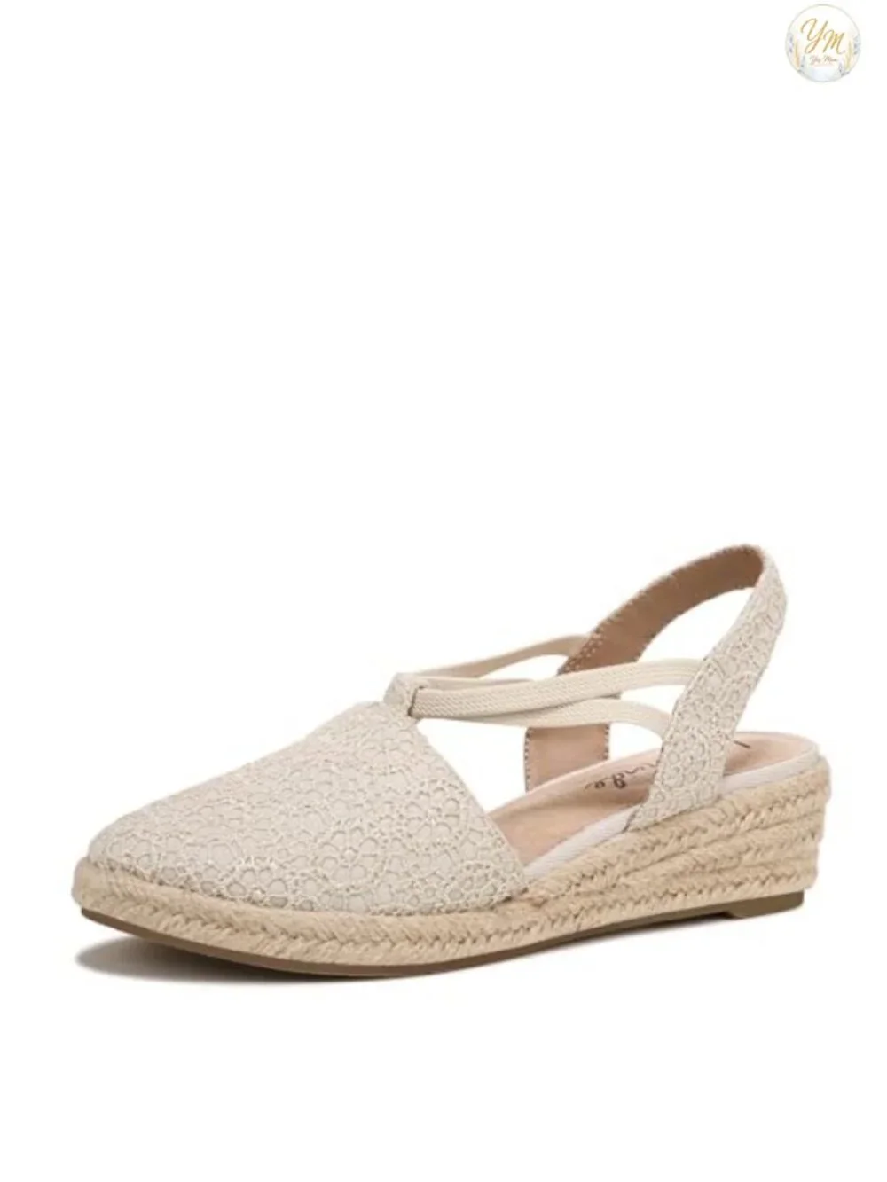 LifeStride Katrina 2 Espadrille Wedge Canvas Slip-On Woven Heel Cushioned Sandal
